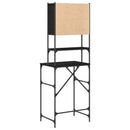 vidaXL Mosógép Szekrény Fekete 0ak 68 x 48,5 x 194 cm Faanyag