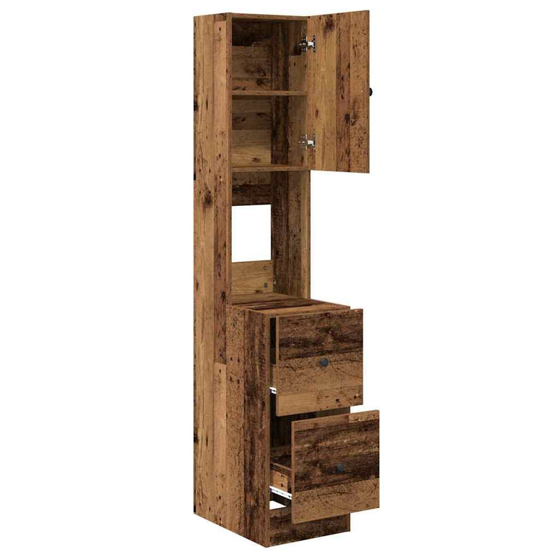 vidaXL Konyhaszekrény fiókkal polcokkal tárolóval Régi fa Faanyag