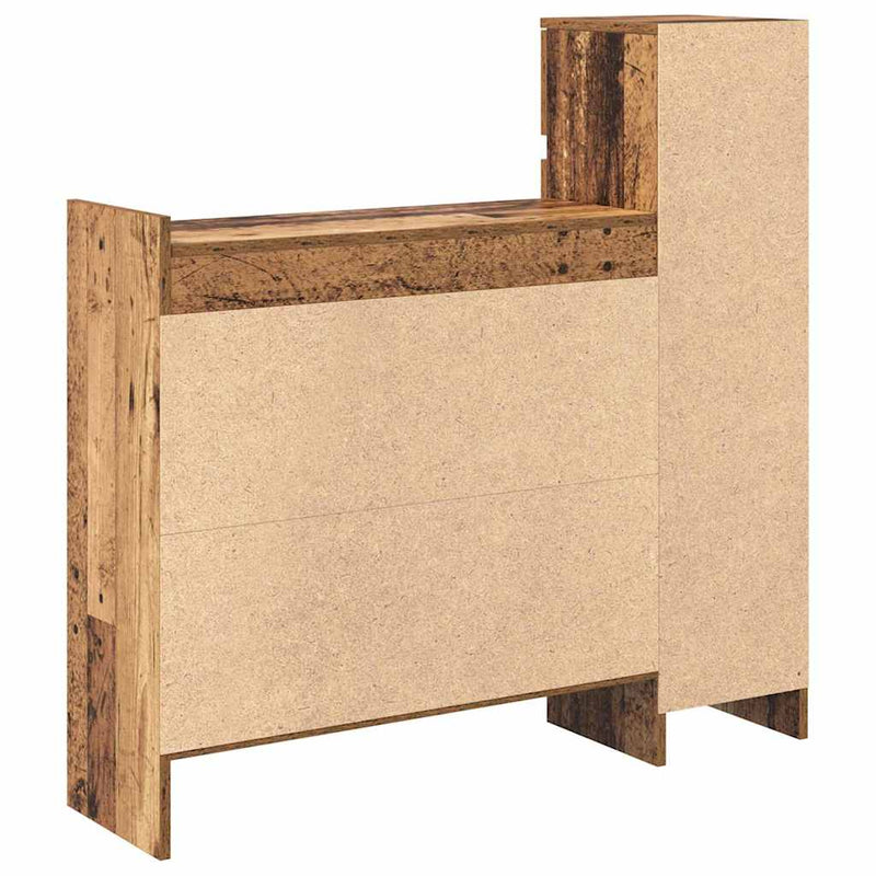 vidaXL Cipősszekrény fiókkal Régi fa 100.5 x 28 x 100 cm Faanyag