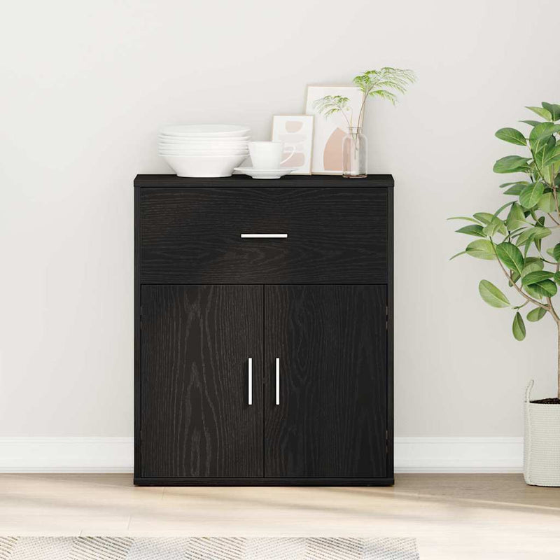 vidaXL Széf fiókkal Musta tammi 60 x 31 x 70 cm Faanyag