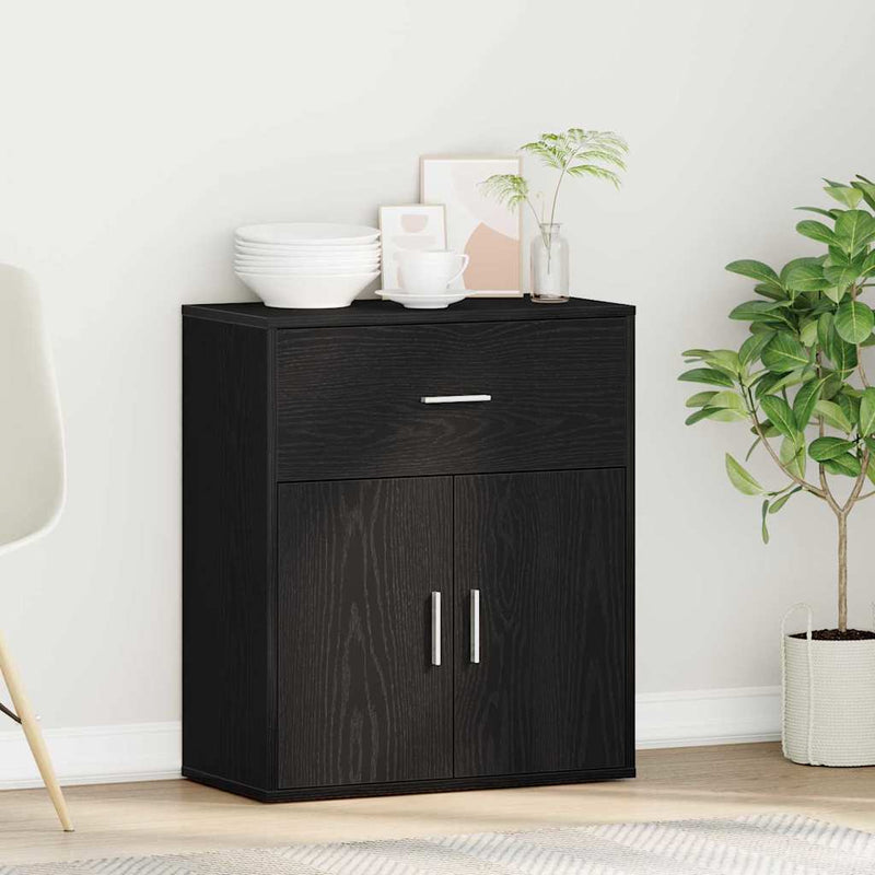 vidaXL Széf fiókkal Musta tammi 60 x 31 x 70 cm Faanyag