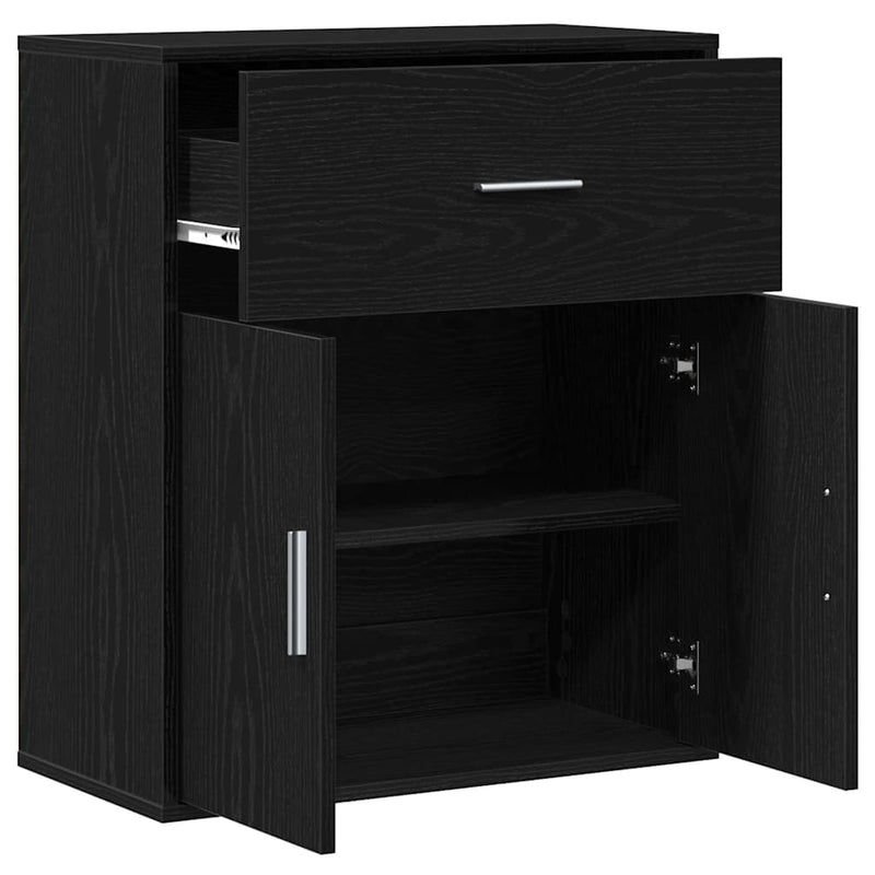 vidaXL Széf fiókkal Musta tammi 60 x 31 x 70 cm Faanyag