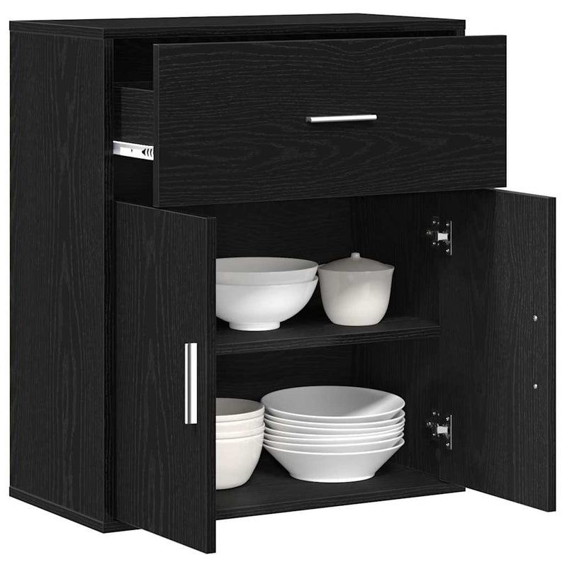 vidaXL Széf fiókkal Musta tammi 60 x 31 x 70 cm Faanyag