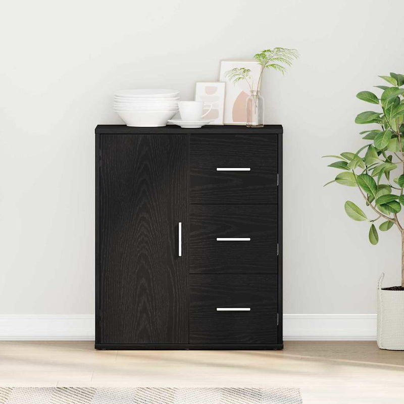 vidaXL Széf fiókkal Musta tammi 60 x 31 x 70 cm Faanyag
