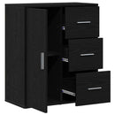 vidaXL Széf fiókkal Musta tammi 60 x 31 x 70 cm Faanyag