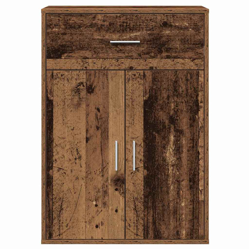 vidaXL Széf fiókkal Régi fa 79 x 38 x 80 cm Faanyag