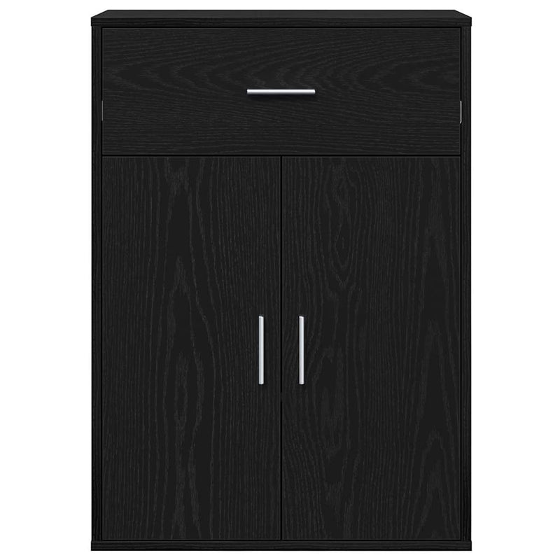 vidaXL Széf fiókkal Musta tammi 79 x 38 x 80 cm Faanyag