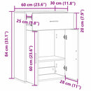 vidaXL Széf fiókkal Musta tammi 79 x 38 x 80 cm Faanyag