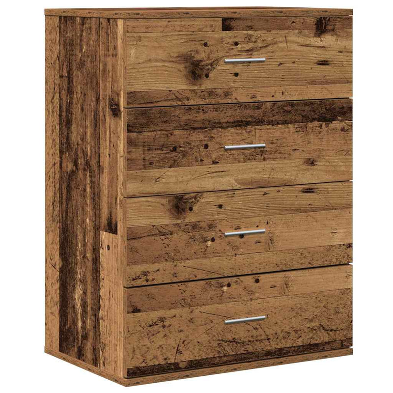 vidaXL Széf fiókkal Régi fa 60 x 39 x 80 cm Faanyag