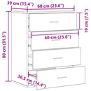 vidaXL Széf fiókkal Régi fa 60 x 39 x 80 cm Faanyag