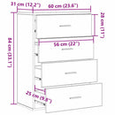 vidaXL Széf fiókkal kézműves tölgy 60 x 39 x 80 cm Faanyag