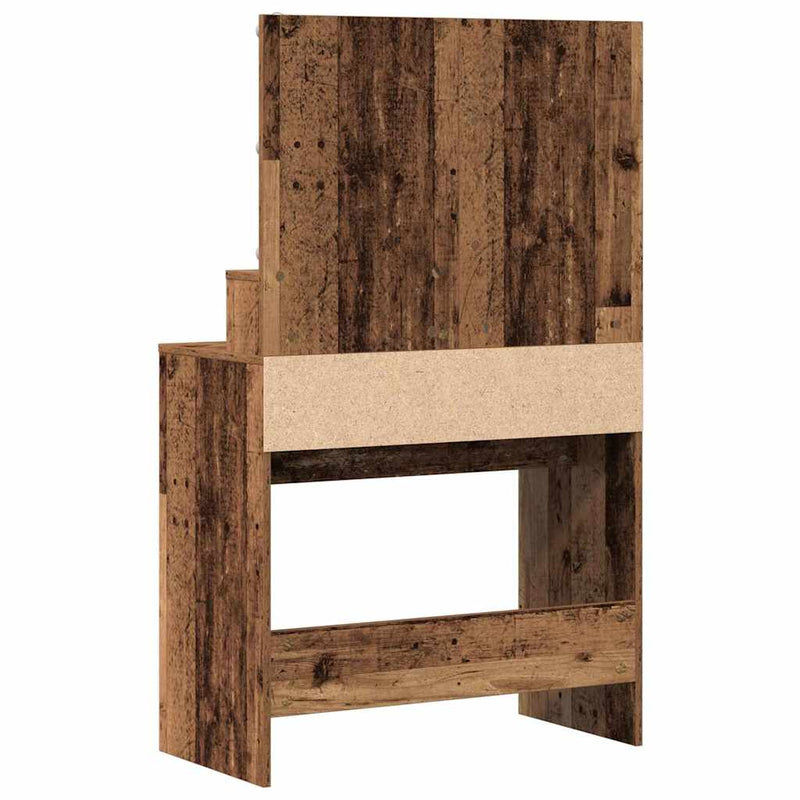 vidaXL Öltözködőasztal fiókkal Régi fa 80 x 41 x 134,5 cm Faanyag
