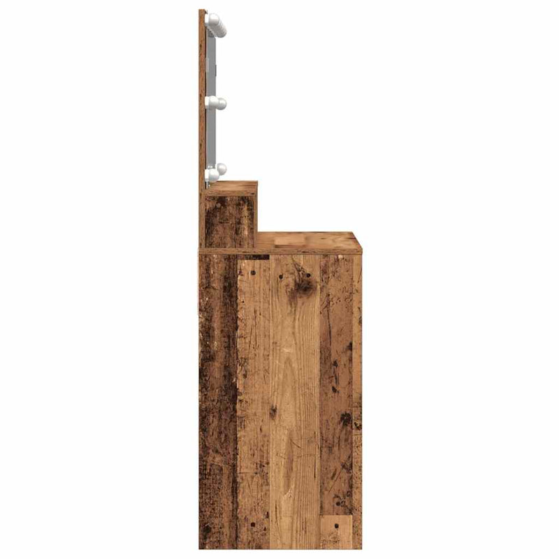 vidaXL Öltözködőasztal fiókkal Régi fa 80 x 41 x 134,5 cm Faanyag