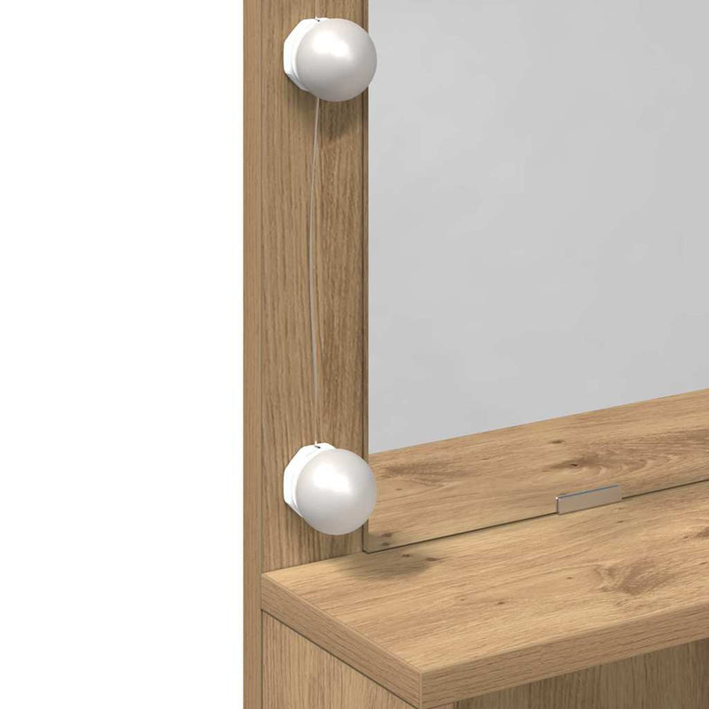 vidaXL Öltözködőasztal kézműves tölgy 80 x 41 x 134,5 cm Faanyag