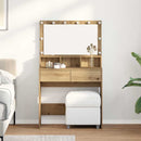 vidaXL Öltözködőasztal kézműves tölgy 80 x 41 x 134,5 cm Faanyag