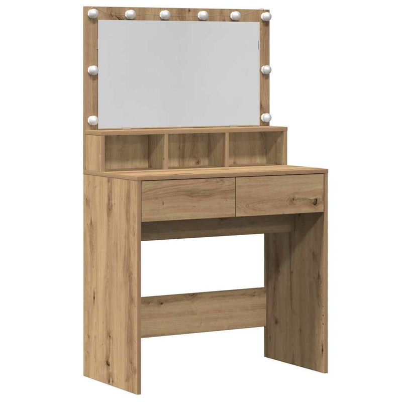 vidaXL Öltözködőasztal kézműves tölgy 80 x 41 x 134,5 cm Faanyag