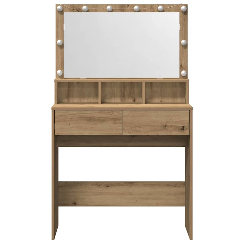 vidaXL Öltözködőasztal kézműves tölgy 80 x 41 x 134,5 cm Faanyag