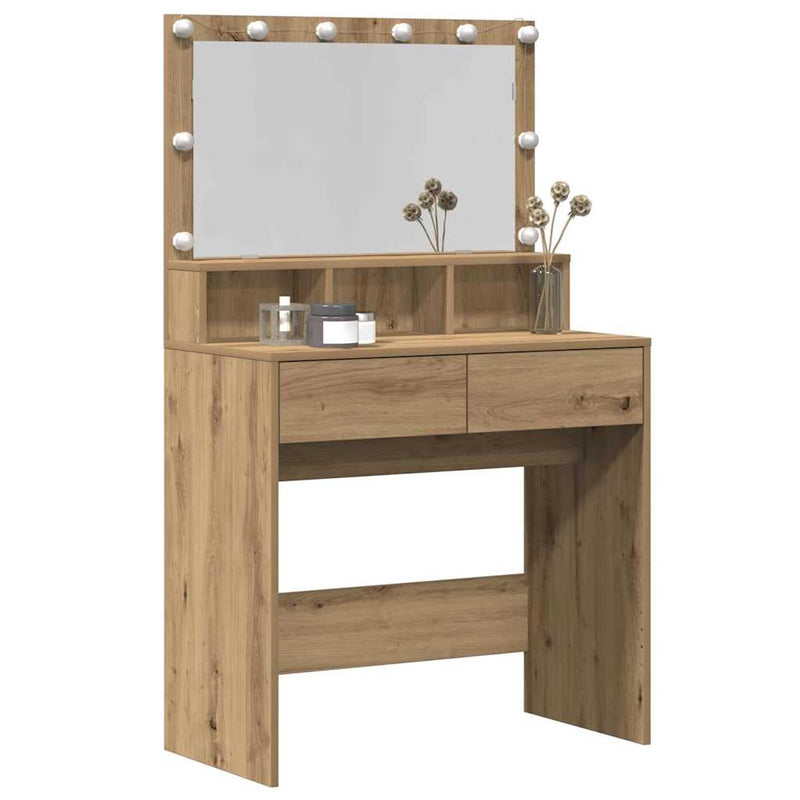 vidaXL Öltözködőasztal kézműves tölgy 80 x 41 x 134,5 cm Faanyag