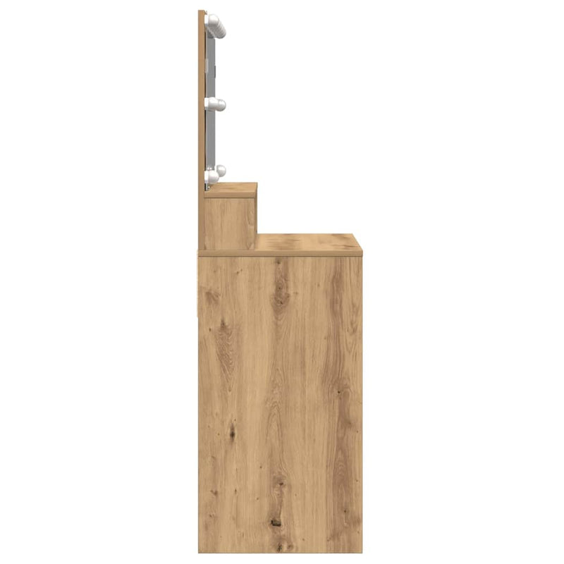 vidaXL Öltözködőasztal kézműves tölgy 80 x 41 x 134,5 cm Faanyag