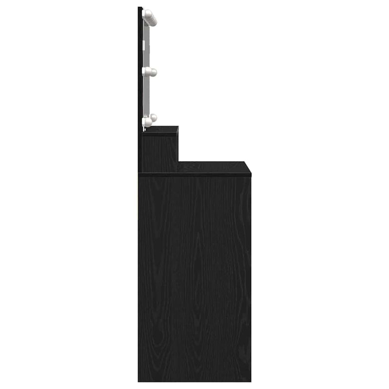 vidaXL Öltözködőasztal fiókkal Musta tammi 80 x 41 x 134,5 cm Faanyag