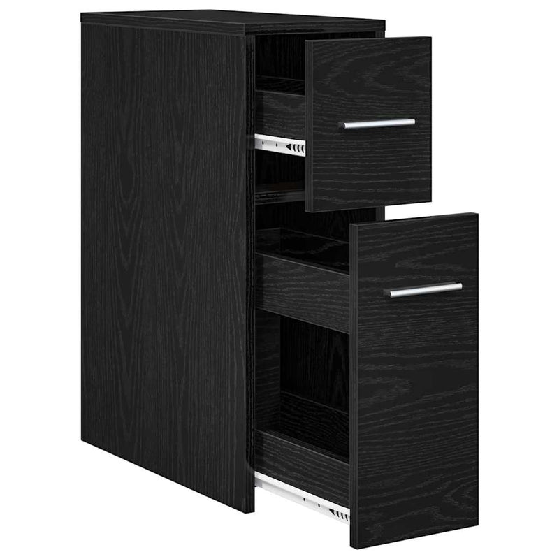 vidaXL Karcsú fürdő szekrény Musta tammi 22 x 44 x 61.5 cm Faanyag
