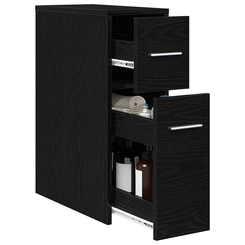 vidaXL Karcsú fürdő szekrény Musta tammi 22 x 44 x 61.5 cm Faanyag