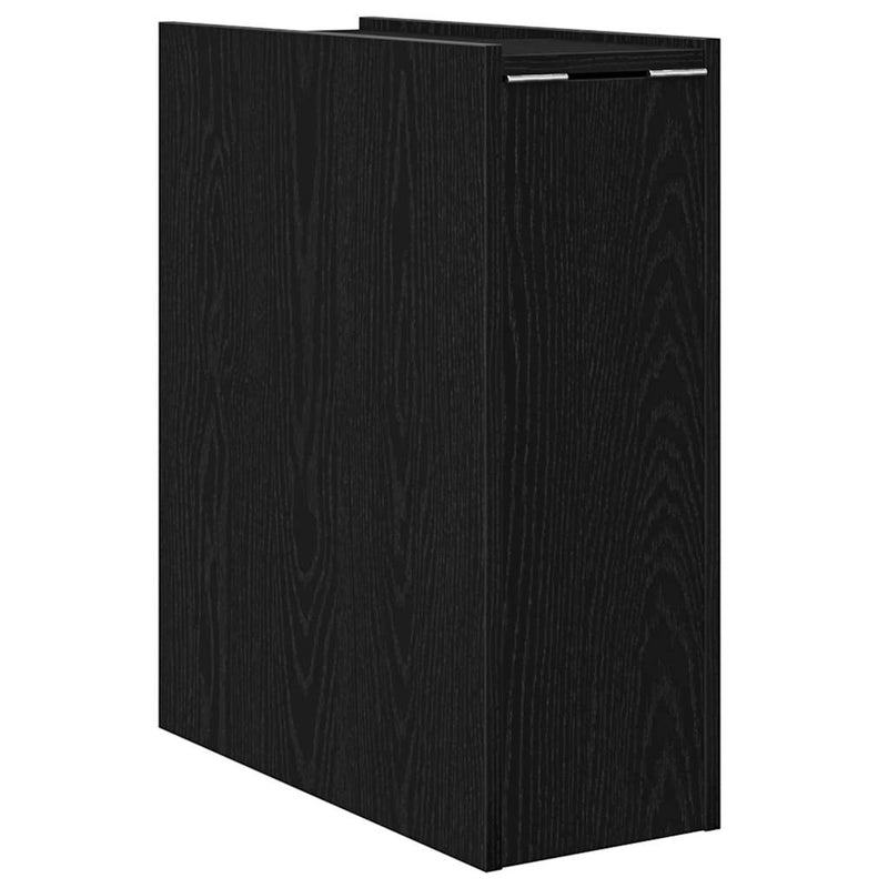 vidaXL Keskeny fürdőszobai szekrény Musta tammi 80 x 18 x 60 cm