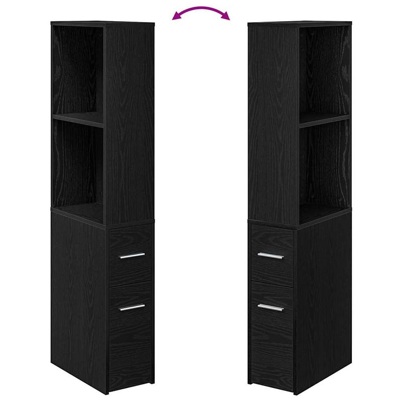 vidaXL Fürdőszoba bútor szett Fekete tölgy 22 x 41 x 135 cm Faanyag