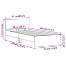 vidaXL Ágykeret fejtámlával Fekete tölgy 90 x 200 cm Faanyag