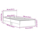 vidaXL Ágykeret fejtámlával Fekete tölgy 90 x 190 cm Faanyag