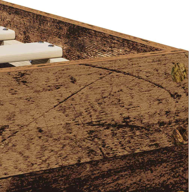 vidaXL Ágykeret fejtámlával Öreg fa 75 x 190 cm Faanyag