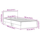 vidaXL Ágykeret fejtámlával Öreg fa 75 x 190 cm Faanyag