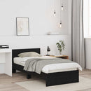 vidaXL Ágykeret fejtámlával Fekete tölgy 75 x 190 cm Faanyag