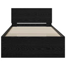 vidaXL Ágykeret fejtámlával Fekete tölgy 75 x 190 cm Faanyag