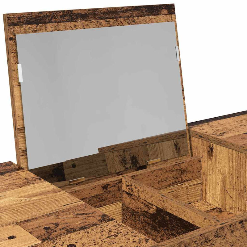 vidaXL Öltözködőasztal fiókkal Régi fa 100 x 45 x 76 cm Faanyag