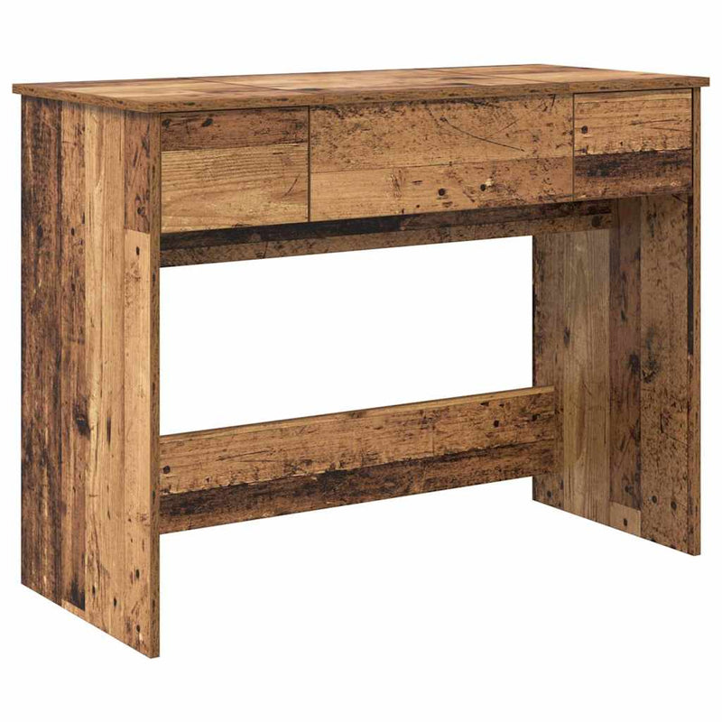vidaXL Öltözködőasztal fiókkal Régi fa 100 x 45 x 76 cm Faanyag