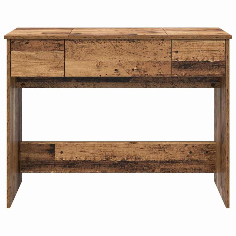 vidaXL Öltözködőasztal fiókkal Régi fa 100 x 45 x 76 cm Faanyag
