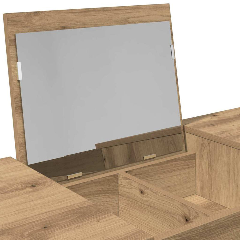 vidaXL Öltözködőasztal fiókkal kézműves tölgy 100 x 45 x 76 cm Faanyag