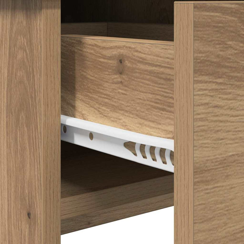vidaXL Öltözködőasztal fiókkal kézműves tölgy 100 x 45 x 76 cm Faanyag