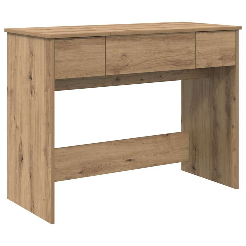 vidaXL Öltözködőasztal fiókkal kézműves tölgy 100 x 45 x 76 cm Faanyag