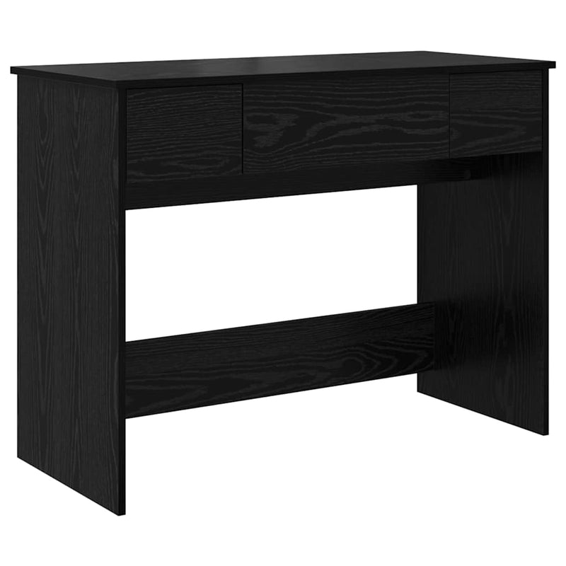 vidaXL Öltözködőasztal fiókkal Musta tammi 100 x 45 x 76 cm Faanyag
