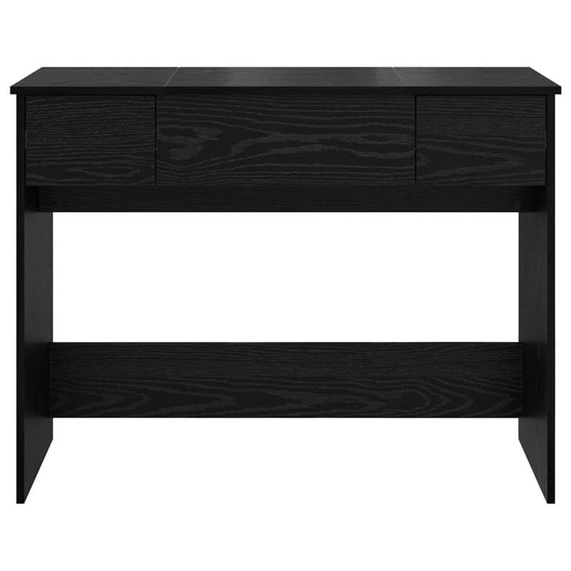 vidaXL Öltözködőasztal fiókkal Musta tammi 100 x 45 x 76 cm Faanyag