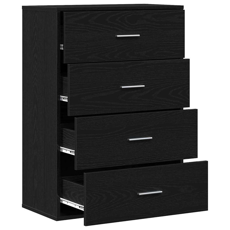 vidaXL Széf fiókkal Musta tammi 60 x 31 x 84 cm Faanyag