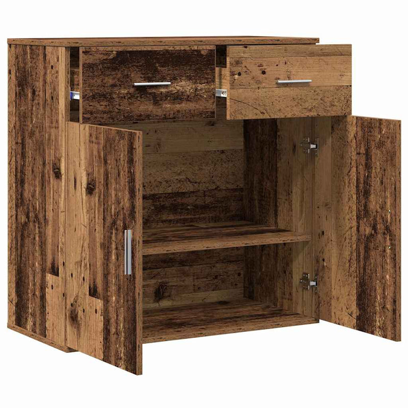 vidaXL Széf fiókkal Régi fa 79 x 38 x 80 cm Faanyag