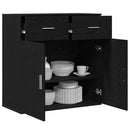 vidaXL Széf fiókkal Fekete tölgy 78 x 38 x 80 cm Faanyag