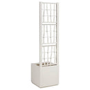 vidaXL Kertész cserép rácsos változattal Fehér 36 x 36 x 140 cm PP