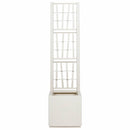 vidaXL Kertész cserép rácsos változattal Fehér 36 x 36 x 140 cm PP