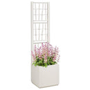 vidaXL Kertész cserép rácsos változattal Fehér 36 x 36 x 140 cm PP