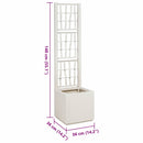 vidaXL Kerti cserép Fehér 36 x 36 x 140 cm Polipropilén