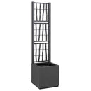 vidaXL Kertész cserép rácsos változattal Sötétszürke 36 x 36 x 140 cm